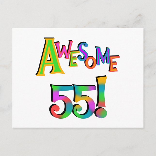 Carte Postale Magnifique 55 T-shirts et cadeaux d'anniversaire (Devant)