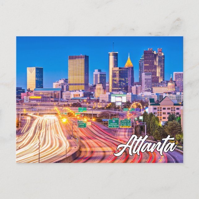 Carte Postale Magnifique centre-ville d'Atlanta, Géorgie, États- (Devant)