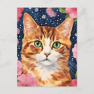 Carte Postale Magnifique chat roux