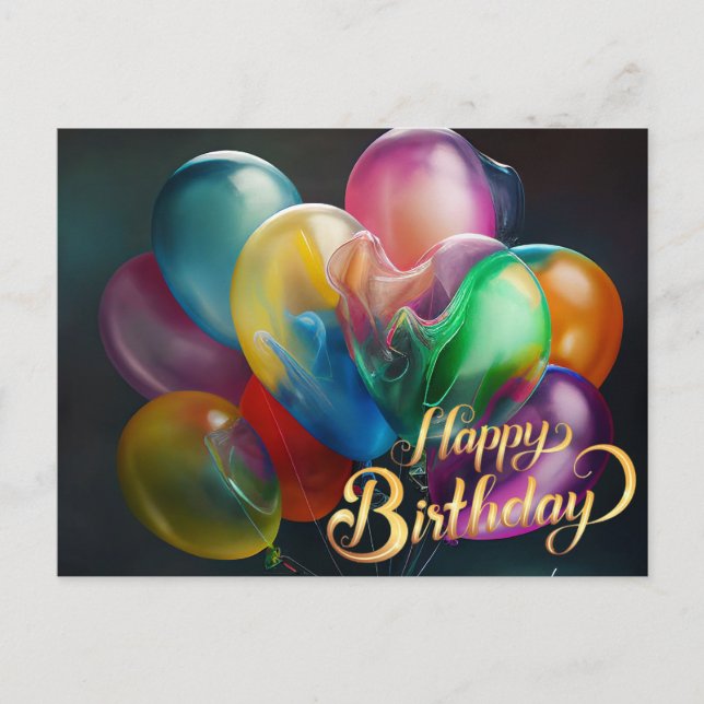 Carte Postale Magnifique Gâteau Cadeaux Joyeux Anniversaire Amou (Devant)