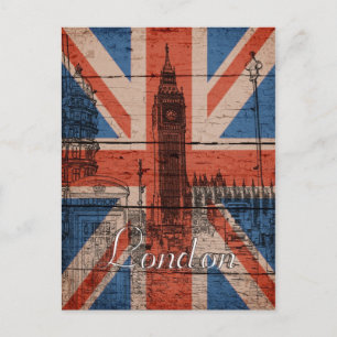 Carte Postale Magnifique grunge en bois cool tendance U.k. fanio