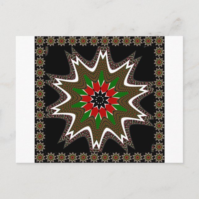 Carte Postale Magnifique Motif Culturel Kenya Géométrique (Devant)