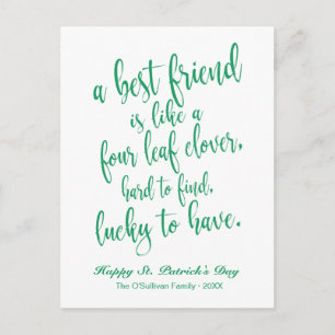Carte Postale Magnifique Script Irish Proverb St. Patrick's Day