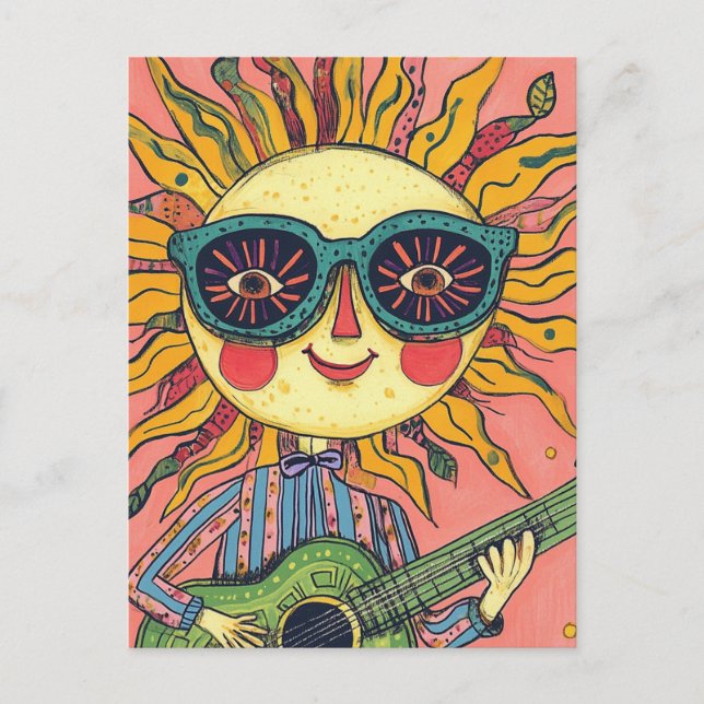 Carte Postale Magnifique soleil musical (Devant)