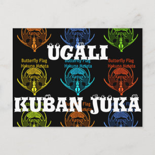 Carte Postale Magnifique typographie du drapeau papillon kenyan