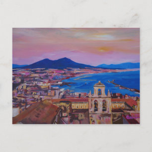Carte Postale Magnifique vue sur Naples avec le Mont Vesuv