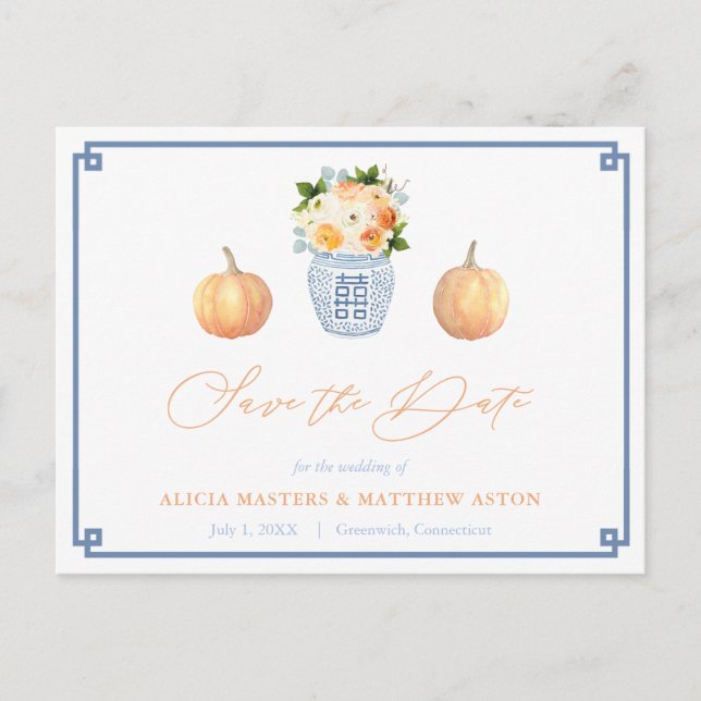 Carte Postale Magnifiques Citrouilles de Chinoiserie Mariage Enr (Devant)