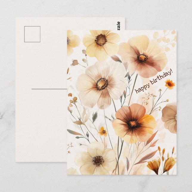 Carte Postale Magnifiques fleurs sauvages JEUHEUX ANNIVERSAIRE (Devant / Derrière)