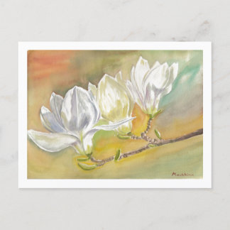 Carte Postale Magnolia Blooming Aquarelle par E.Mashkina