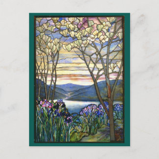 Carte Postale Magnolia et Iris Pittoresque Inspirationnel