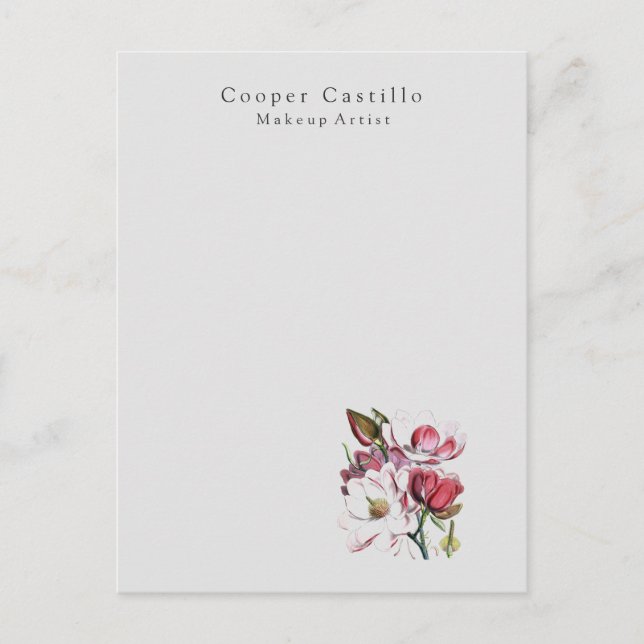 Carte Postale Magnolias minimalistes professionnels simples (Devant)
