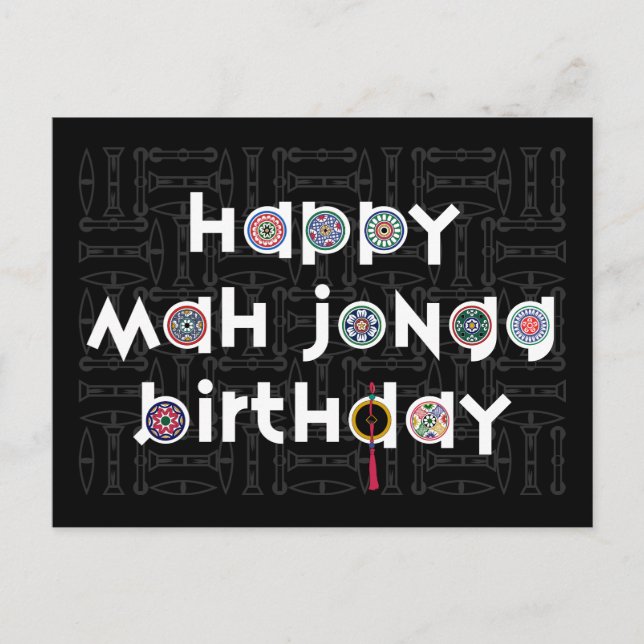 Carte Postale Mah Jongg Dots Anniversaire (Devant)