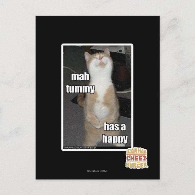 Carte Postale Mah tummy est heureux (Devant)