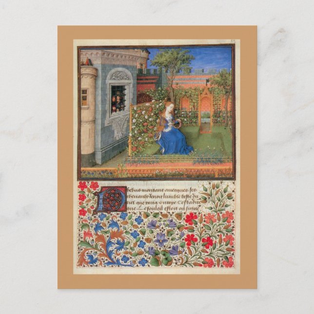 Carte Postale Maiden dans le jardin (Devant)