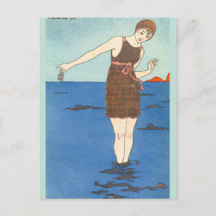 Carte Postale maillot de bain par George Barbier