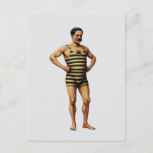 Maillot de bain rayé du nageur herculéen victorien