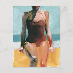 Carte Postale Maillot de bain rouge - Vintage Swim