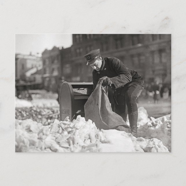 Carte Postale Mailman dans la neige, 1922 (Devant)