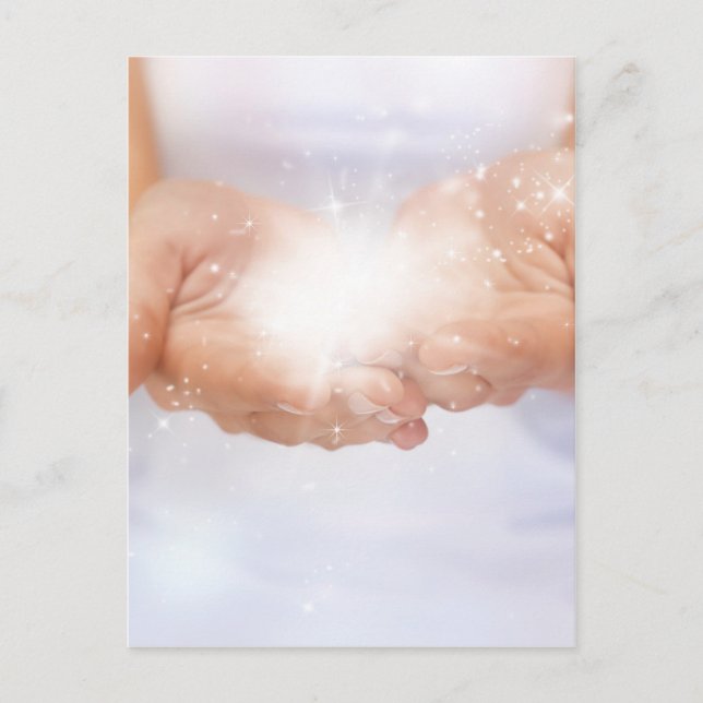 Carte Postale main de guérison d'énergie blanche reiki guérisseu (Devant)