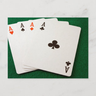 Carte Postale Main gagnante quatre as