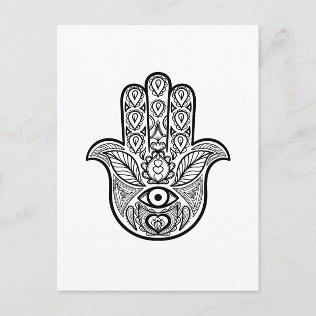 Carte Postale Main Hamsa inspirée (Devant)