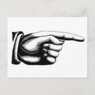 Carte Postale main pointante vintage