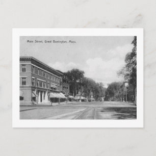 Carte Postale Main St, Great Barrington, Massachusetts Vintage