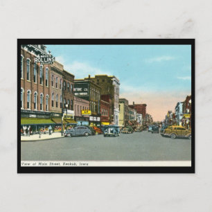 Carte Postale Main St, Keokuk, Iowa Vintage