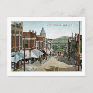 Carte Postale Main St, Plomb, Dakota du Sud Vintage