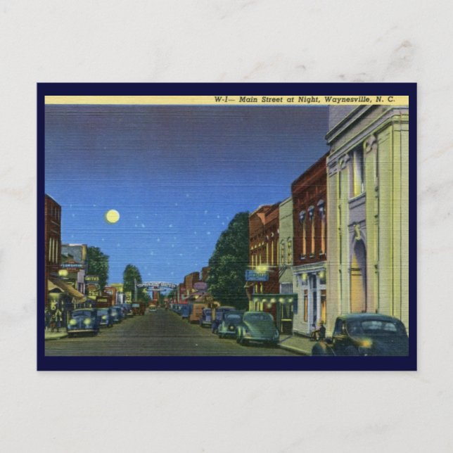 Carte Postale Main St, Waynesville NC Vintage (Devant)