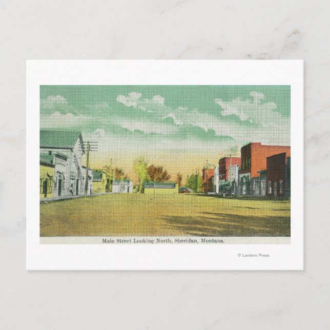 Carte Postale Main Street Look North Sheridan, MT (Devant)