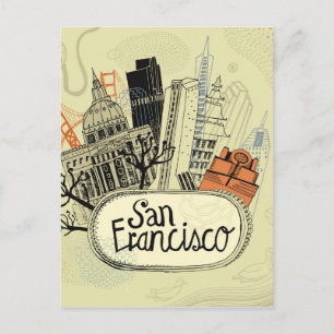 Carte Postale Main tirée San Francisco