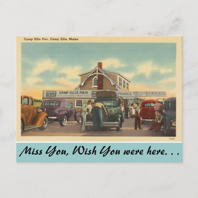 Carte Postale Maine, Camp Ellis Pier (Devant)