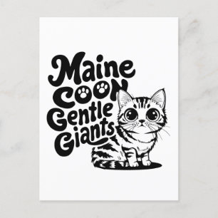 Carte Postale Maine Coon Géants gentils Chat
