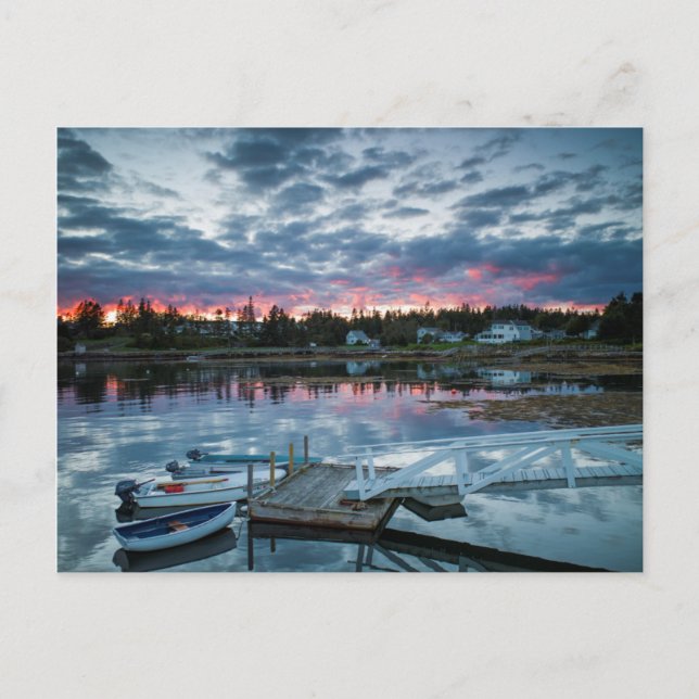 Carte Postale Maine, Newagen, port du coucher de soleil 2 2 (Devant)