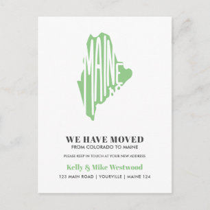 Carte Postale MAINE Nous avons déplacé Nouvelle adresse Nouveau 