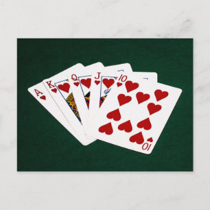 Carte Postale Mains de poker - Brosse royale - Coeur