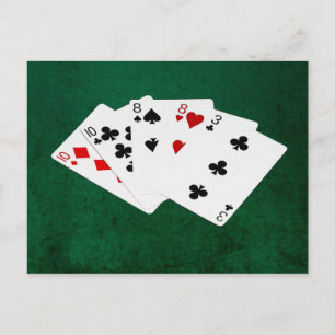 Carte Postale Mains de poker - Deux paires - dix, huit