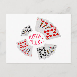 Carte Postale Mains de poker - Royal Flush