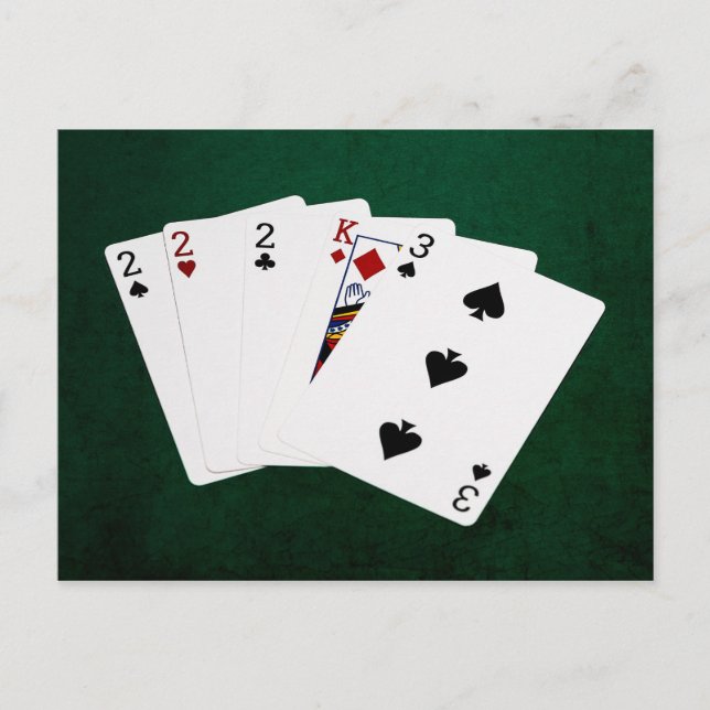 Carte Postale Mains De Poker - Trois D'Un Genre - Deux (Devant)
