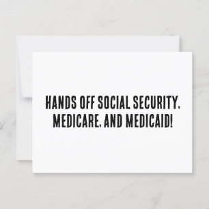 Carte Postale Mains de sécurité sociale, Medicare et Medicaid !