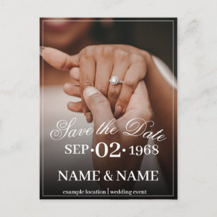Carte Postale Mains d'un couple Mariage coloré avec anneau