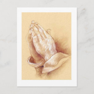 Carte postale mains priantes