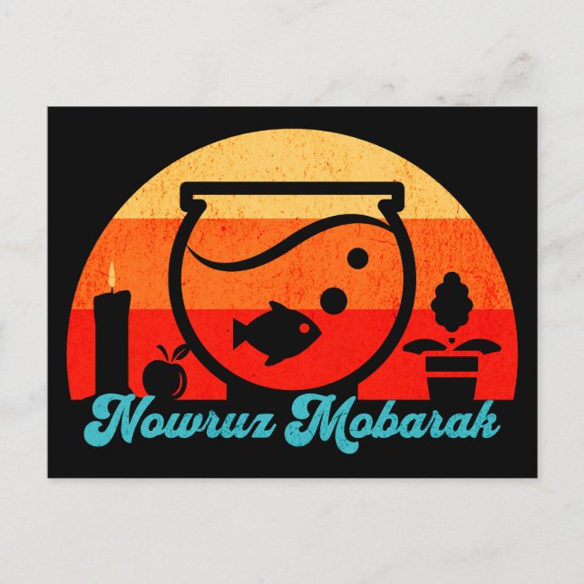 Carte Postale Maintenant Rétro Norouz Mobarak Poisson Rouge (Devant)