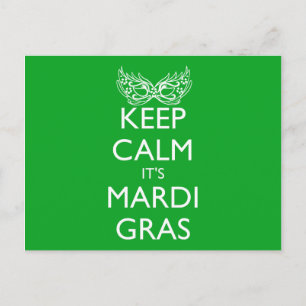 CARTE POSTALE MAINTENIR LE CALME C'EST LA SAISON MARDI GRAS