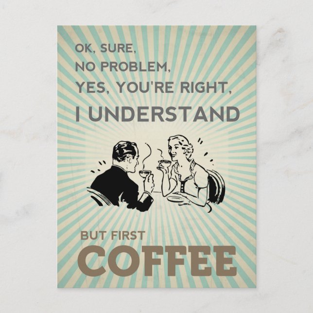 CARTE POSTALE MAIS PREMIER CAFÉ (Devant)