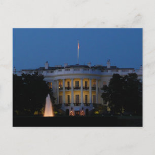 Carte Postale Maison Blanche de Noël à la nuit à Washington DC