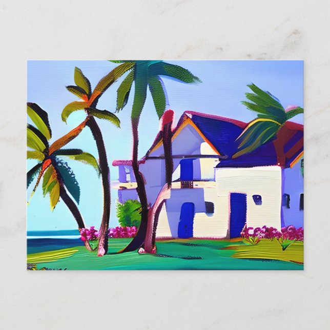 Carte Postale Maison Blanche | Je Dis Bonjour (Devant)