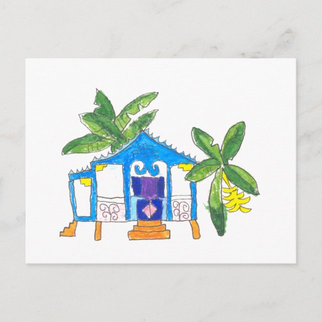 Carte postale Maison bleue (Devant)