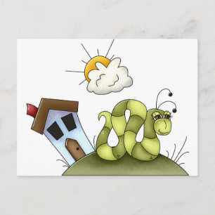 Carte Postale Maison chenille pour enfants